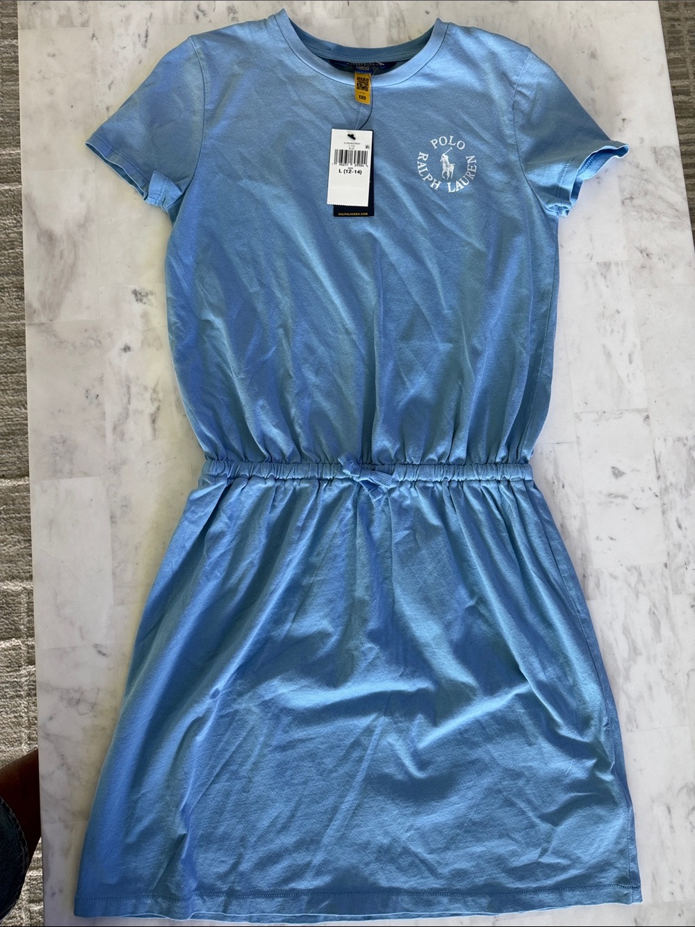 Polo by Ralph Lauren Girls' Blue Short-Sleeve Elastic-Waist Dress